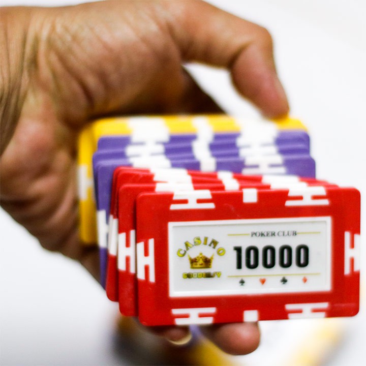 Bộ 10 phỉnh vuông cao cấp lõi thép dùng trong casino