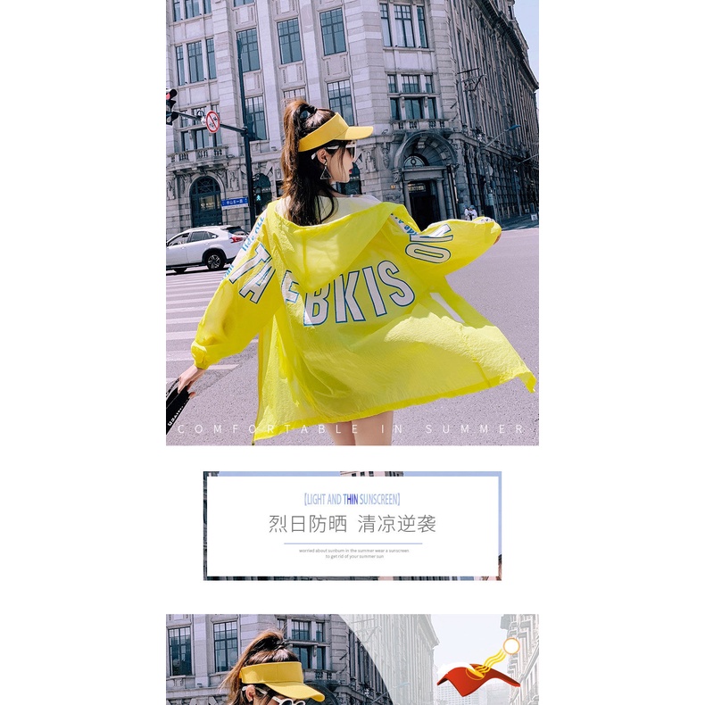 Áo Khoác Chống Nắng Dáng Rộng Phong Cách Hàn Quốc Dễ Thương Thời Trang Mùa Hè Cho Nữ