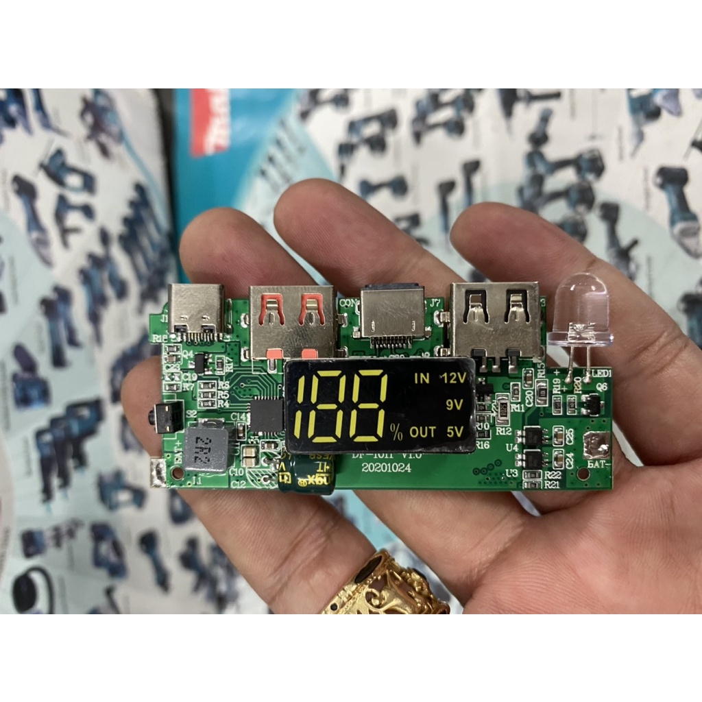 Mạch Sạc dự phòng D.I.Y cho box mica, Type C, Micro USB, Lightning,Sạc nhanh 3.0. BN.