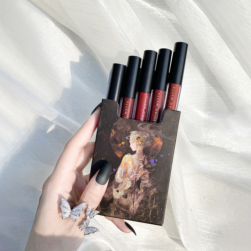 Set 5 thỏi son sáp tông nhung lì dễ lên màu hình điếu thuốc