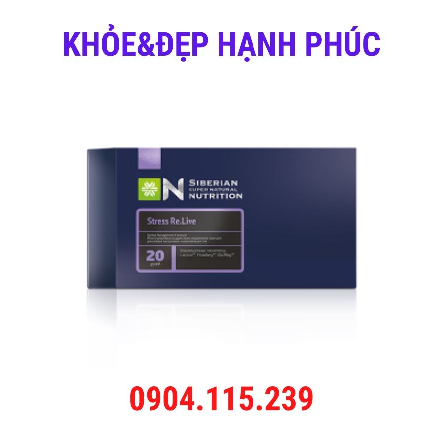 [ Siêu hỗ trợ não ] Thực phẩm bảo vệ sức khỏe Siberian Super Natural Nutrition. Stress Re.live 20 túi/hộp 2 viên và 3 vi