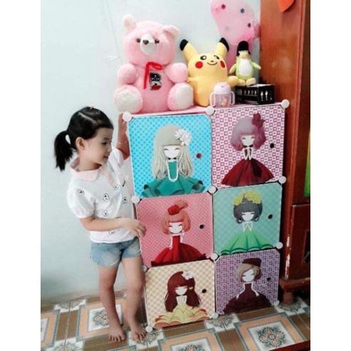 SIÊU PHẨM- TỦ NHỰA QUẦN ÁO LẮP GHÉP 6 Ô SÂU 47cm. Tặng kèm 1 treo đồ.