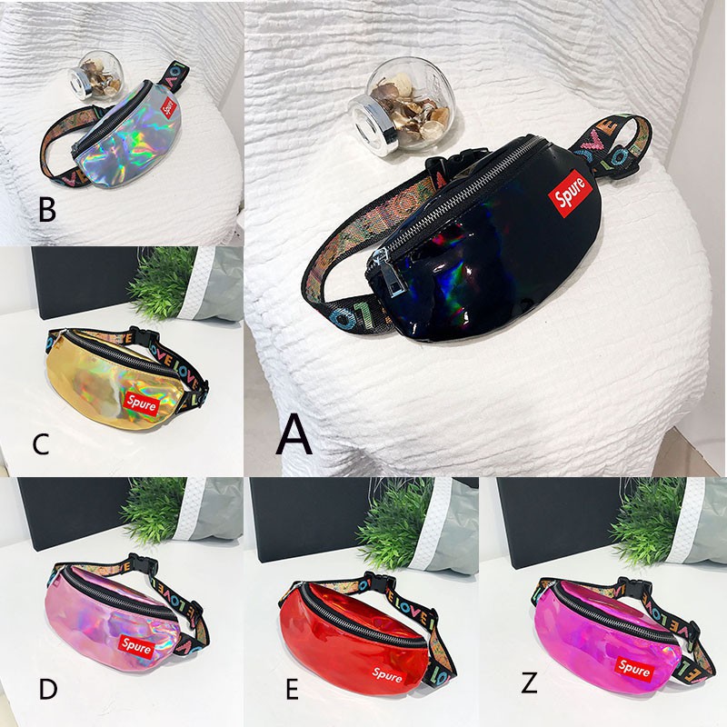 Túi đeo hông chất liệu da bóng cho bé