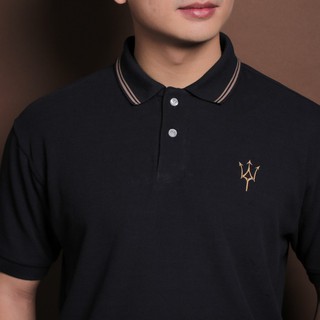 Áo Polo Nam Màu Xanh Navy Họa Tiết VG Original Logo Trident Thun COTTON co giãn VIGENT