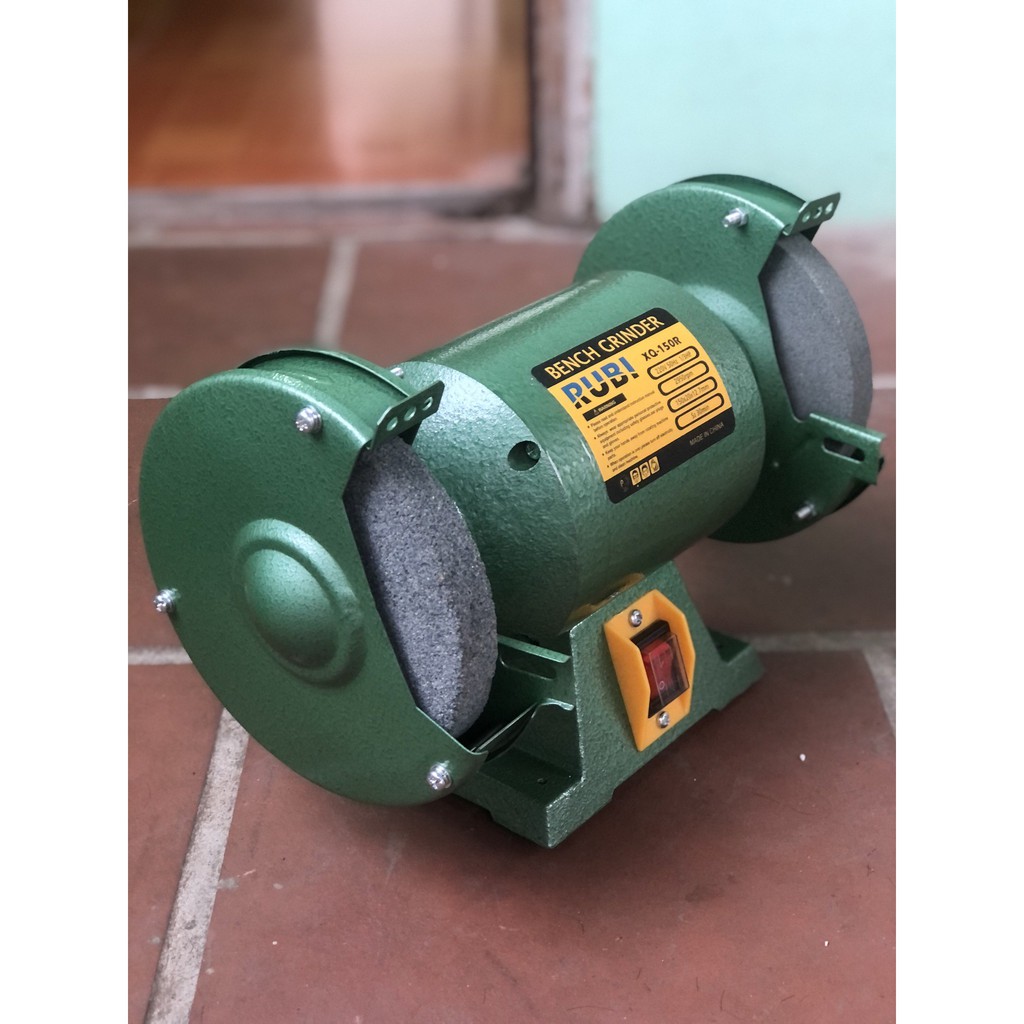 Máy mài hai đá RUBI đá 150mm hàng nội địa - Máy Mài 2 đầu tặng 2 đá hàng chất lượng bảo hành 6 tháng