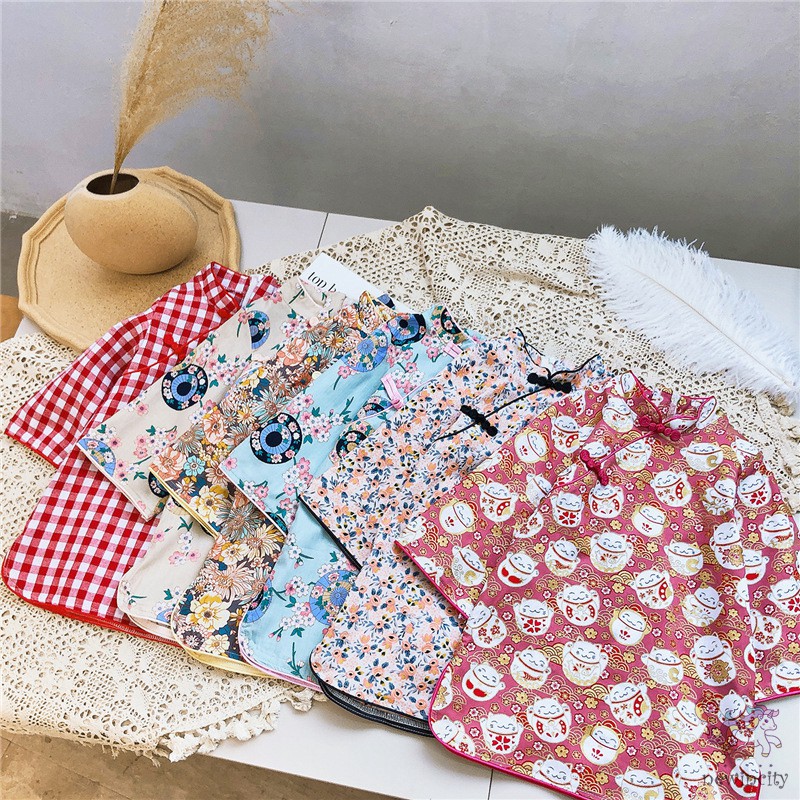 Đầm sườn xám phong cách cổ điển Trung Hoa cho bé gái