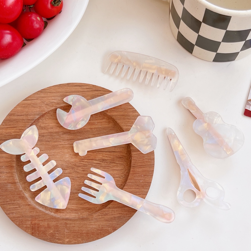 Kẹp Tóc Mỏ Vịt Hình Xương Cá / Nàng Tiên Cá / Kẹp Tóc Hình Học Thời Trang Hàn Quốc INS