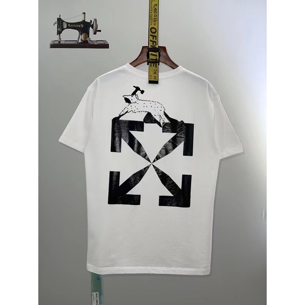 Áo Thun Off White Ngắn Tay Dáng Rộng Thời Trang Cá Tính Cho Nam Nữ