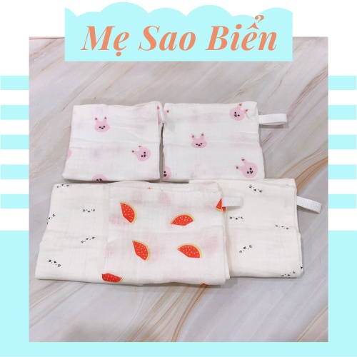 Set 5 khăn sữa vải xô cho bé Baby Bee