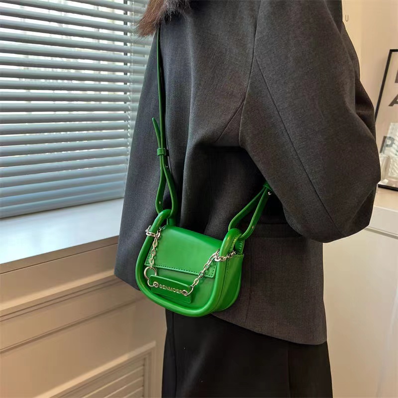 Túi đeo chéo mini màu sắc thời trang túi yên ngựa cao cấp túi hộp vuông