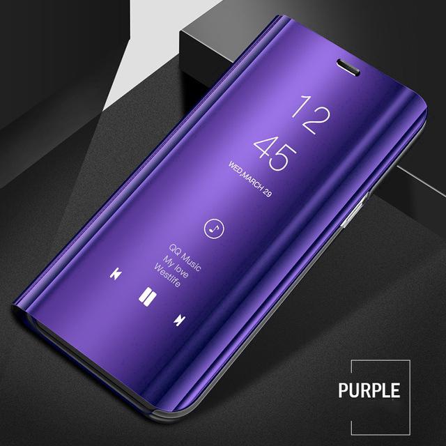 LG V50 Flip Leather Cover Clear View Smart Mirror Case