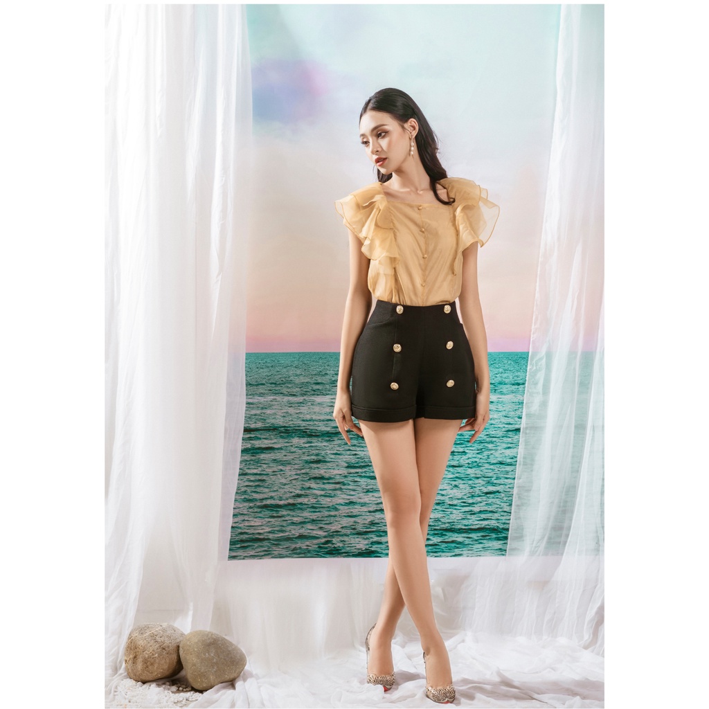 Áo sơ mi kiểu LOLEM ASM289 tơ bèo thân tay hến vải voan mỏng nhẹ