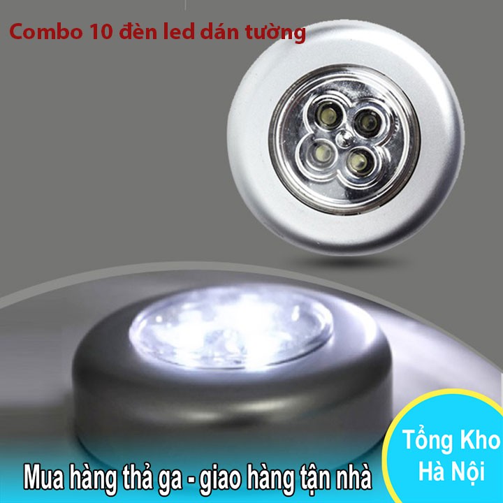 Sỉ 10 Đèn led dán tường 4 bóng sáng 1000h tặng lấy ráy tai