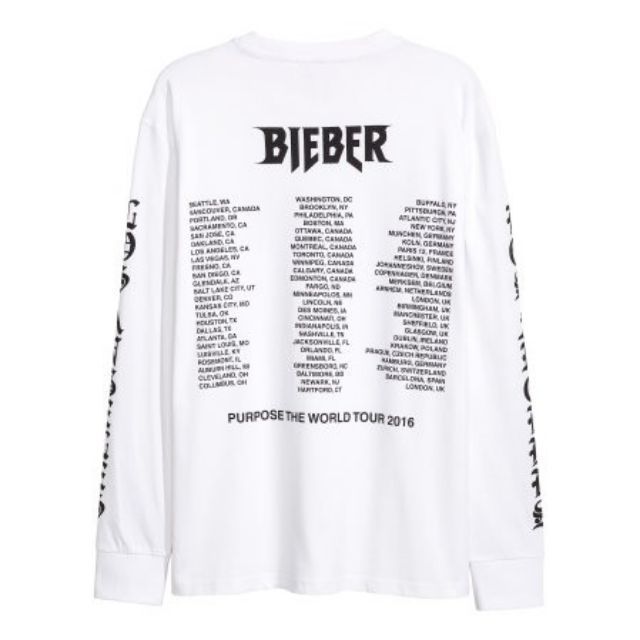 Áo thun h&m x justin Bieber real authentic chính hãng áo sweater hm jusstin beiber unisex nam nữ