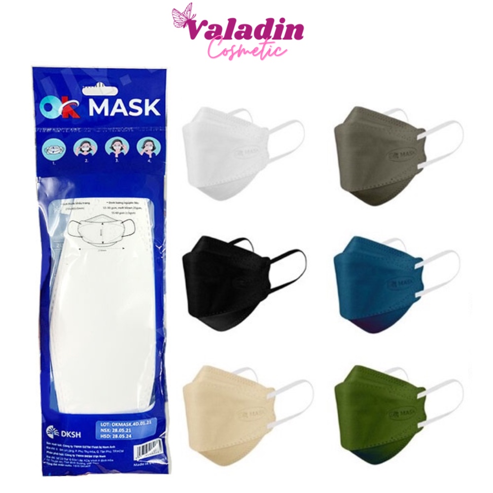 Khẩu trang y tế kháng khuẩn OK Mask Kf94 Medical Face Mask (Bịch 6 Cái) Khẩu trang cao cấp