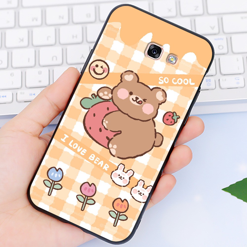 Ốp Samsung 😍 Ốp lưng Samsung A5 2017 A7 2017 Cute Bear nhựa cao cấp viền silicon