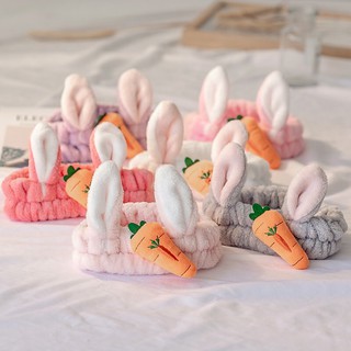 Băng Đô- Turban ❤️ FreeShip ❤️ Băng đô rửa mặt tai thỏ cà rốt 3D dễ thương vải mềm cao cấp
