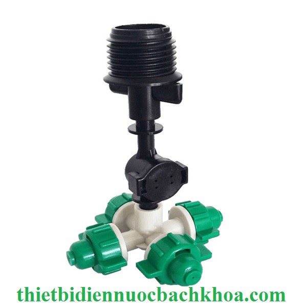 Béc tưới màu xanh 4 hướng ren ngoài 21mm