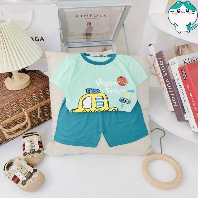 Bộ Quần Áo Bé Trai Bé Gái Cộc Tay Minky Mom Chính Hãng Vải Thun Lạnh 0 1 2 3 4 5 6 Tuổi-Quần Áo Trẻ Em BABULALA CT15