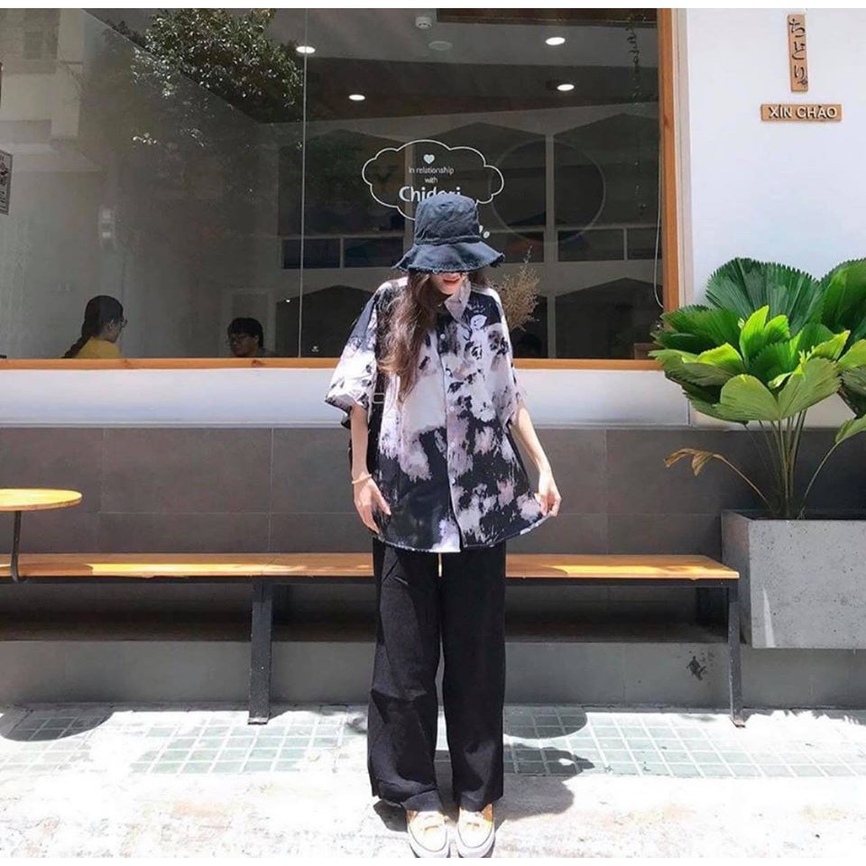 Áo sơ mi loang nam nữ cộc tay có túi form rộng - Lyza Store | BigBuy360 - bigbuy360.vn