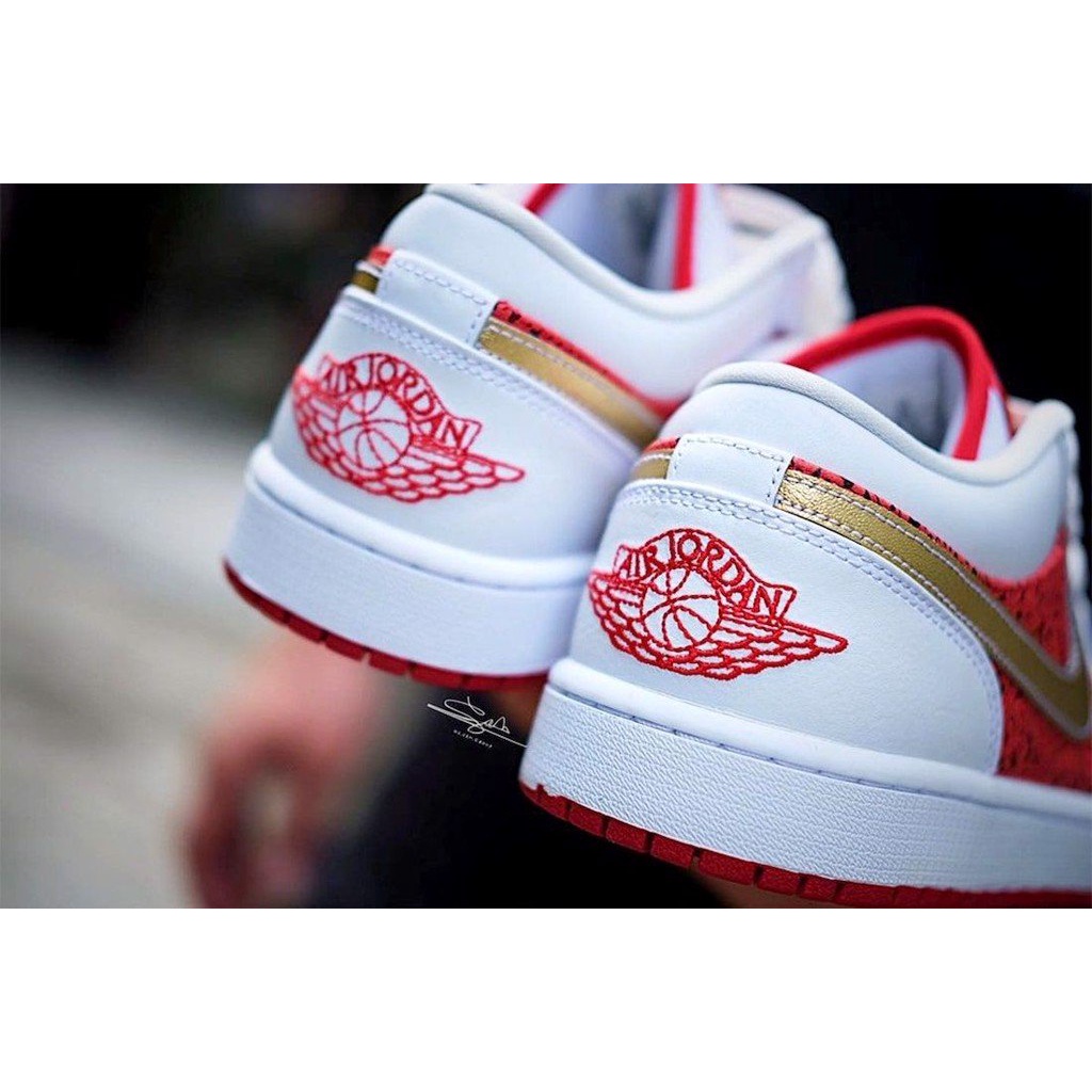 Giày Jordan 1 Low SE Spades  Chính Hãng Giày Bóng Rổ Nike Air Jordan 1 Cổ Thấp Màu Trắng Đỏ [DJ5186 10] Simple Sneaker