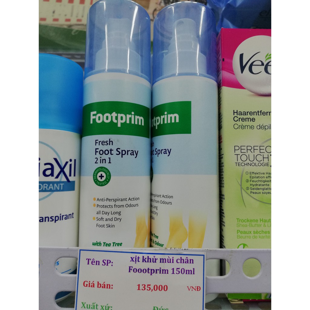 Xịt Khử Mùi Chân Footprim 150ml/Lọ Đức