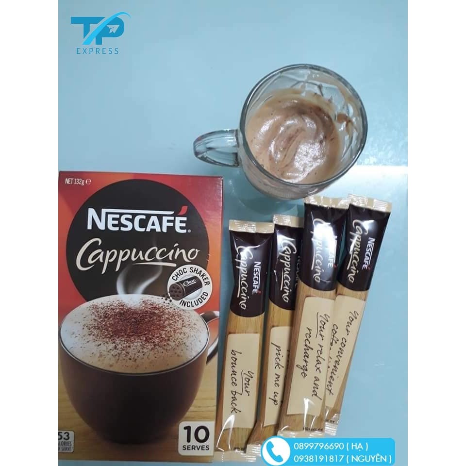 Cafe CAPPUCCINO Nescafe của Úc 1 hộp x 10 gói