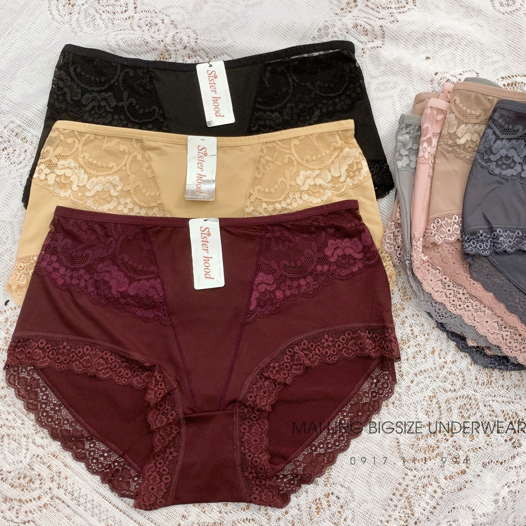 |65-75KG| Quần Lót Bigsize Thái Lan Ren 2 bên hông - Chất Thun Mát Lạnh Co Dãn |M-1323|