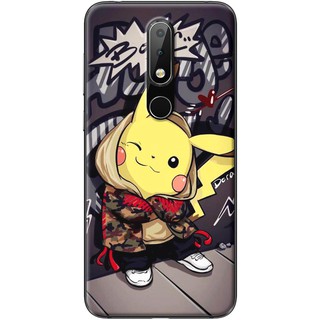 Ốp lưng nokia 5.1 plus, 6.1 plus in hình pika nheo mắt