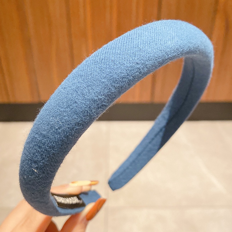 Băng Đô Cài Tóc Màu Xanh Dương Phong Cách Hàn Quốc Retro Thời Trang Cho Nữ