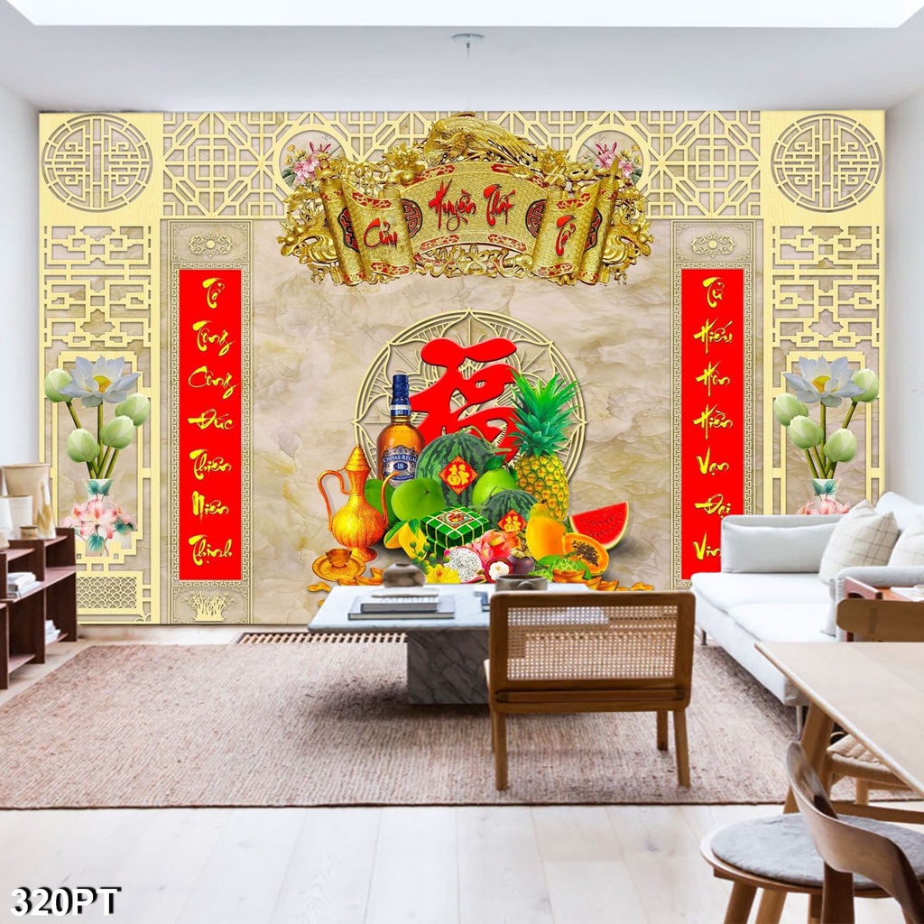 Tranh Dán Tường Cửu Huyền Thất Tổ Nhiều Mẫu Lựa Chọn, kích thước không giới hạn