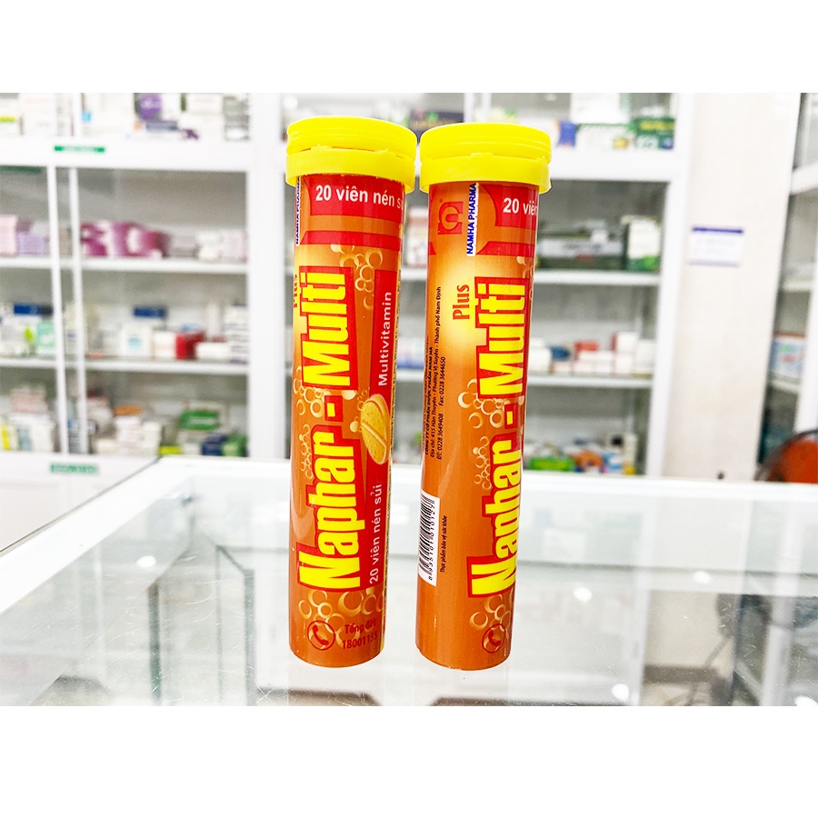 Viên sủi Naphar-Multi Plus Nam Hà  tuýt 20 viên giúp bổ sung Vitamin, tăng cường sức đề kháng cho cơ thể