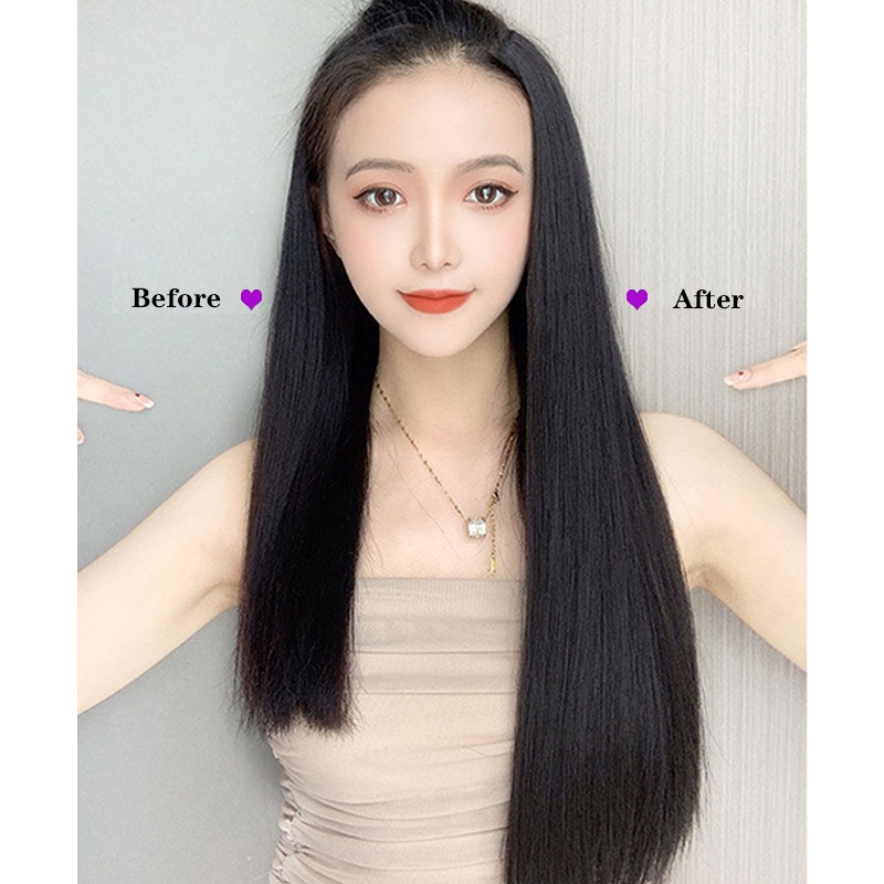 Set 3/6 Kẹp Tóc Giả Làm Dày Tóc Tàng Hình Tự Nhiên 150G