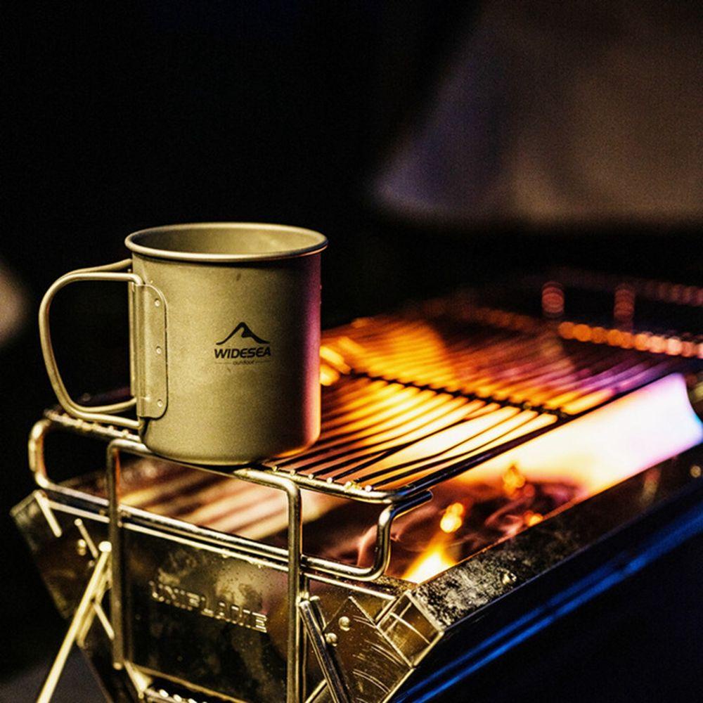 Cốc Titan Siêu Nhẹ Có Tay Cầm Có Thể Gấp Gọn Tiện Dụng Mang Theo Du Lịch Cắm Trại