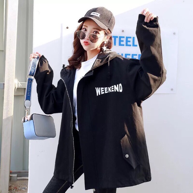 Áo khoác dù nữ in chữ weekend | BigBuy360 - bigbuy360.vn