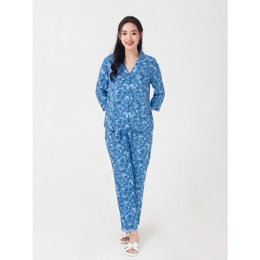 Bộ mặc nhà pijama áo tay lỡ quần dài Winny 22005 Giá 372,000đ