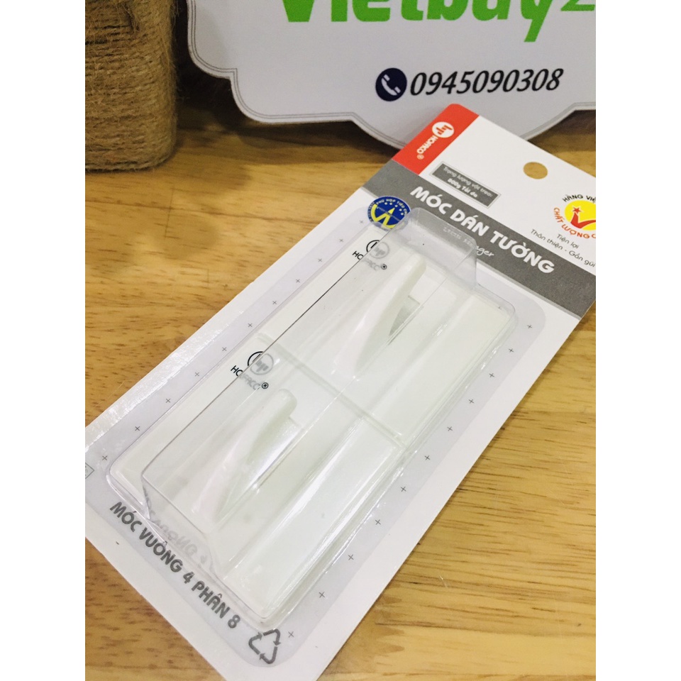 Móc dán vuông 4 phân 8 Hofaco HPG 91/ 1.5kg, vỉ 2