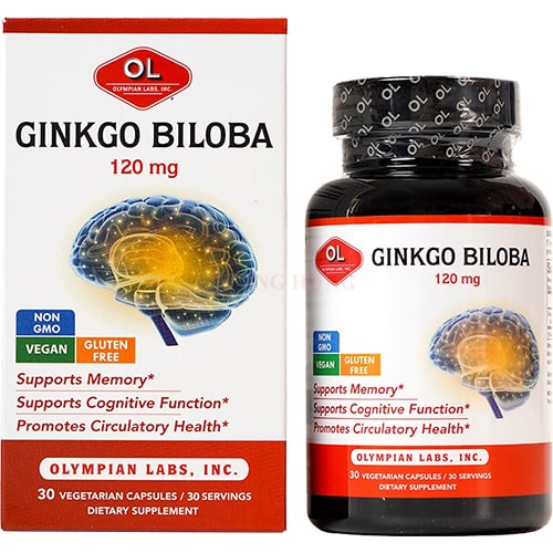 Viên uống Olympian Labs Ginkgo Biloba 120mg bổ não hỗ trợ cải thiện trí nhớ (30 viên)