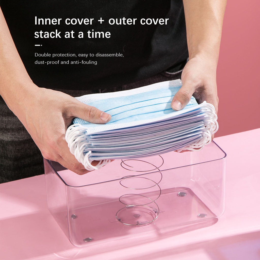 Hộp đựng khẩu trang JUJIAJIA cỡ lớn có nắp đậy chống thấm nước