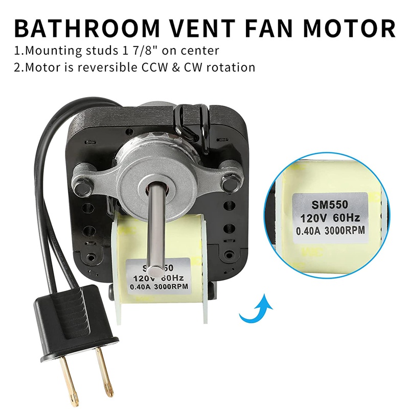 Động Cơ Quạt Thay Thế Cho C01575 50CFM 120V Phích Cắm US