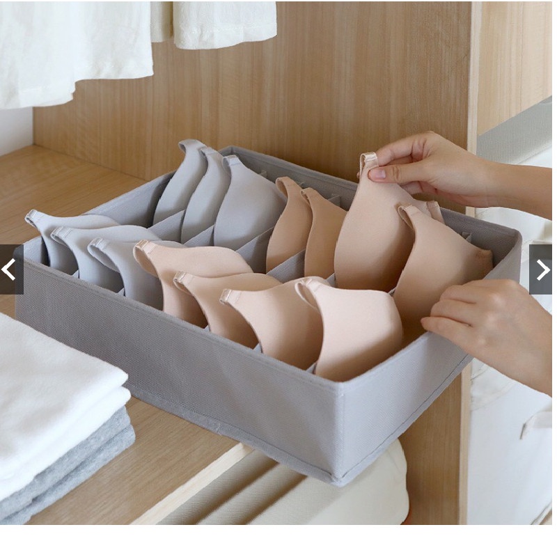 Set 3 hộp vải đựng tất, vớ, giỏ vải PiHouse đựng áo lót, đồ lót gấp gọn