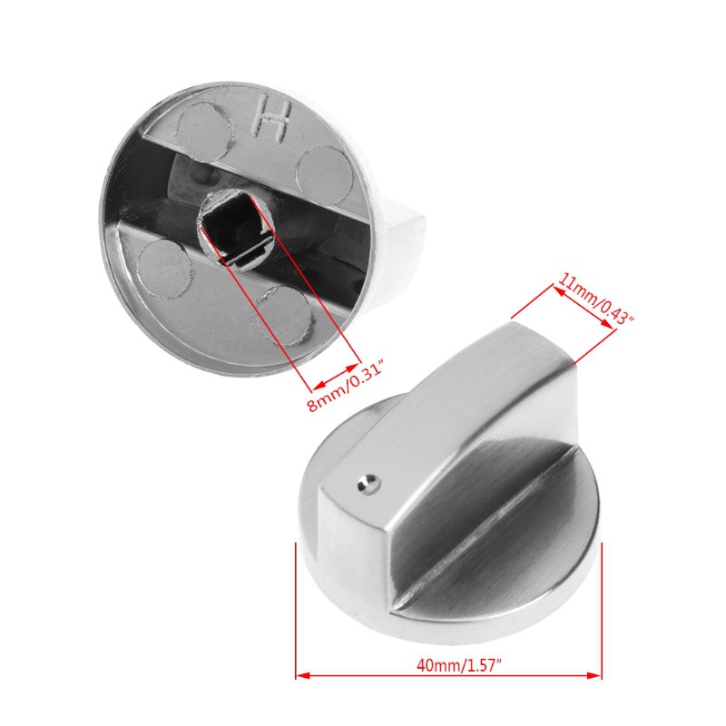 Set 2 Núm Vặn Điều Khiển Lò Nướng Bằng Kim Loại Thay Thế Tiện Dụng