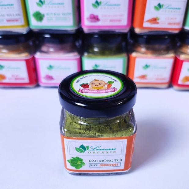 Bột Rau Mồng Tơi Hữu Cơ Sấy Lạnh 90gram Cho Bé Ăn Dặm