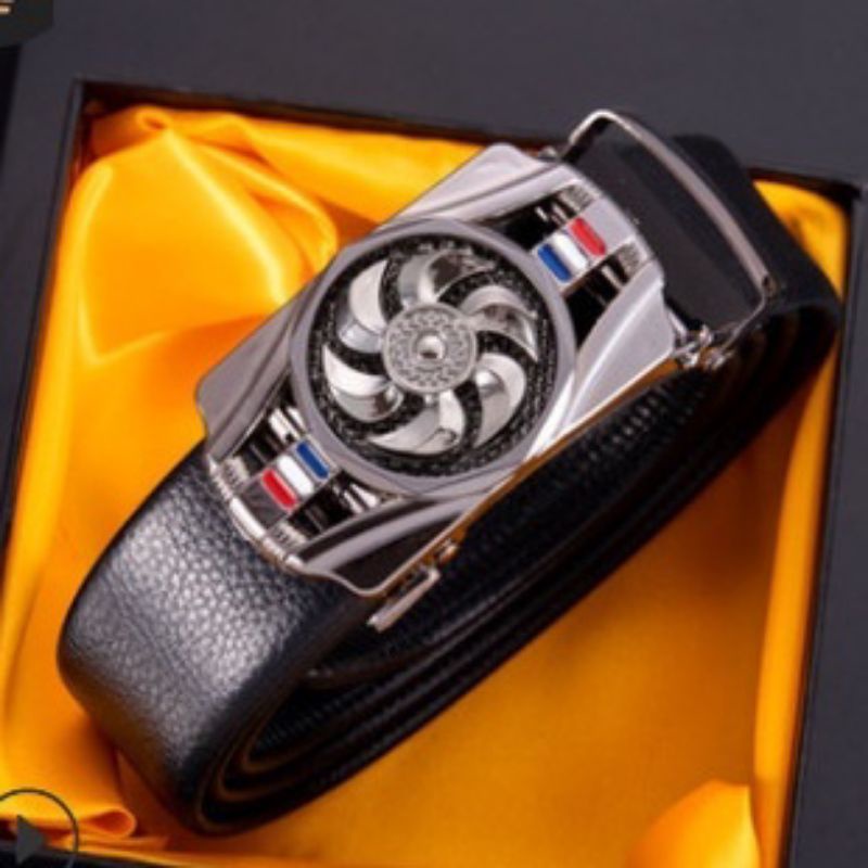 Thắt Lưng Nam Da Cao Cấp, Mặt Khóa Xoay 360, Khóa Tự Động Mạ Vang, Đen, Bạc Sang Trọng TL235