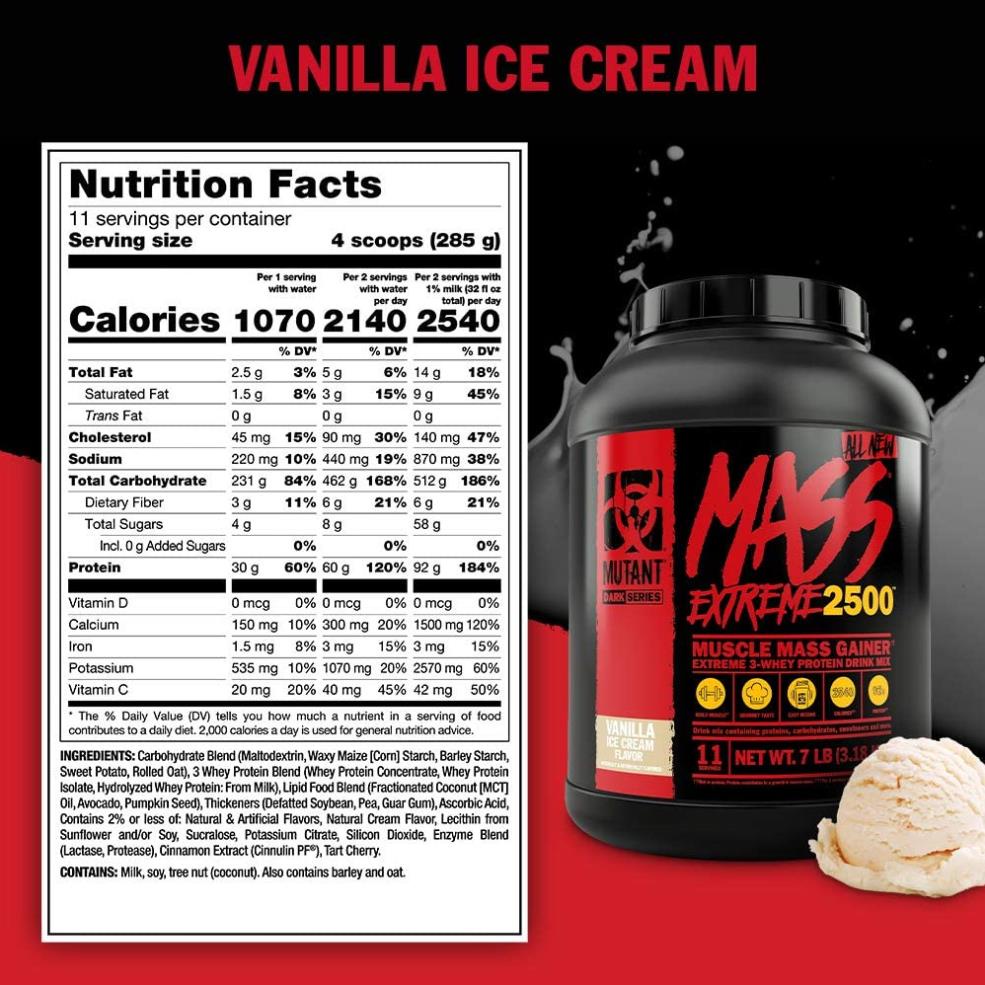 Mutant Mass Extreme 2500 Sữa Tăng Cân Nhanh Cho Người Gầy 22LBS (10kg)