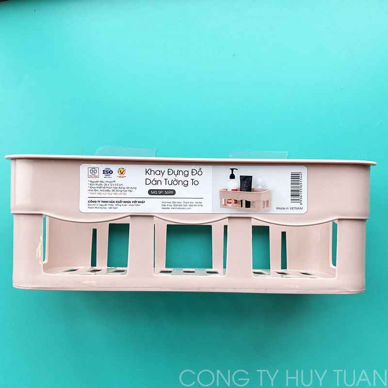 Kệ nhà tắm dán tường Việt Nhật  - Giá để đồ gắn tường 2 size ( Boremart )