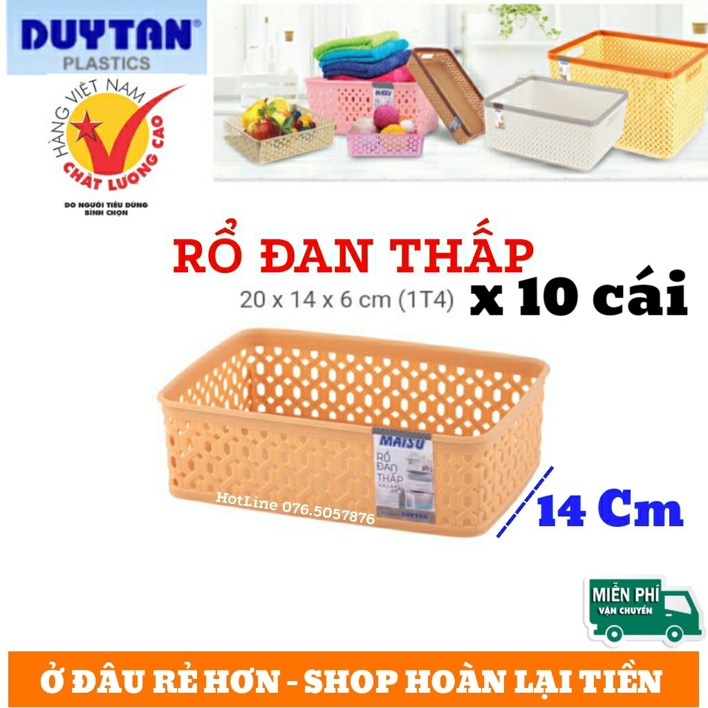 COMBO 10 RỔ NHỰA ĐAN THẤP DUY TÂN 1T4 _Giao Màu Ngẫu Nhiên.