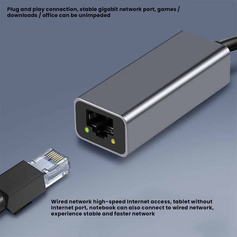 Cáp ChuyểN ĐổI Type-C Sang RJ45 1000Mbps, USB-C Sang RJ45 Lan