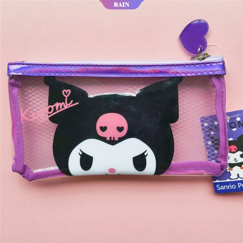 SANRIO Hộp Bút PVC Trong Suốt Họa Tiết Cinnamoroll Hello Kitty Đáng Yêu Kích Thước 20x10.5cm