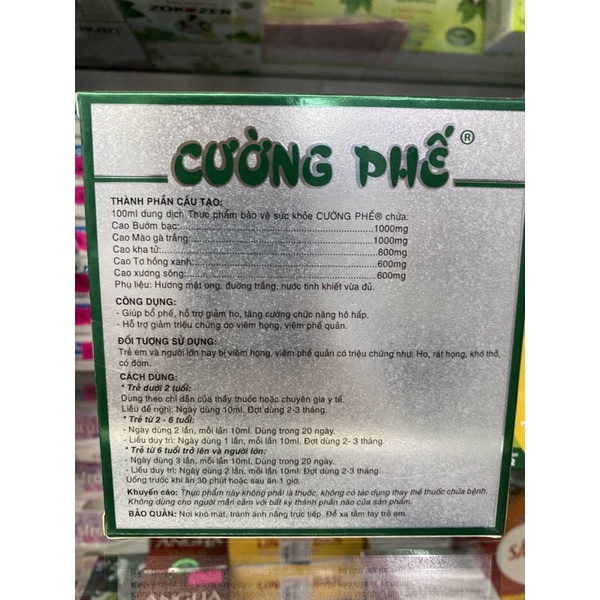 Cường phế hộp 10 ống giảm ho 100 thảo dược
